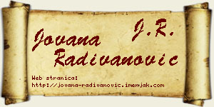 Jovana Radivanović vizit kartica